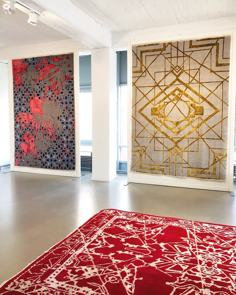 Showroom von Hossein Rezvani in Hamburg-Winterhude mit handgeknüpften Designerteppichen aus Wolle und Seide